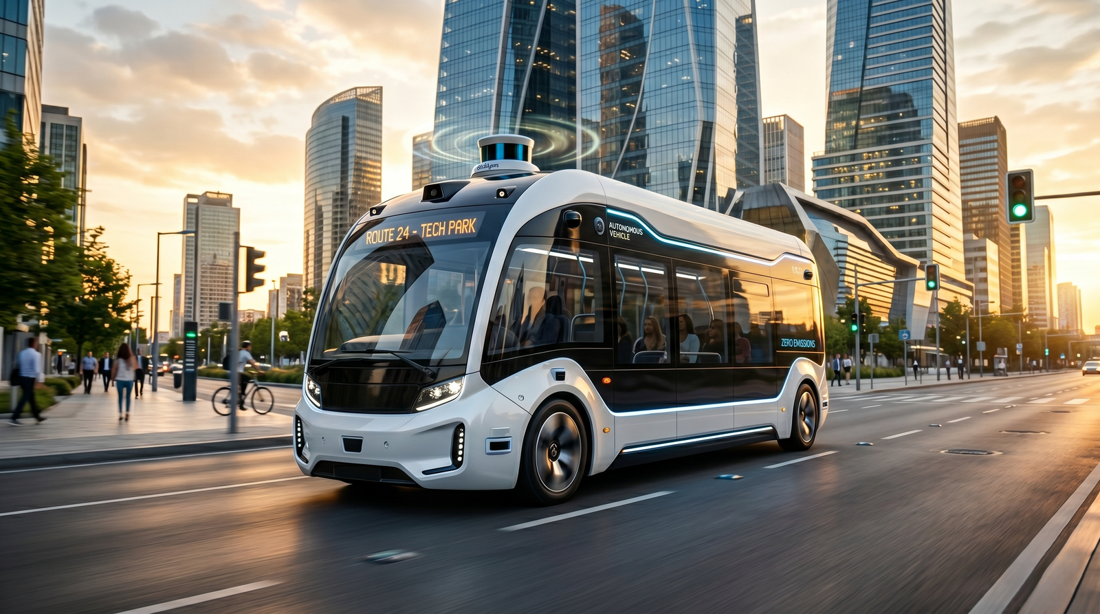 Autonomous Bus Illustration