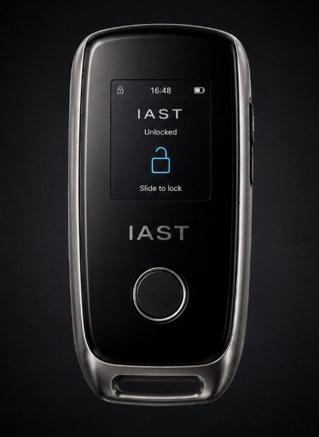 Front and side views of IAST smart KeyFob